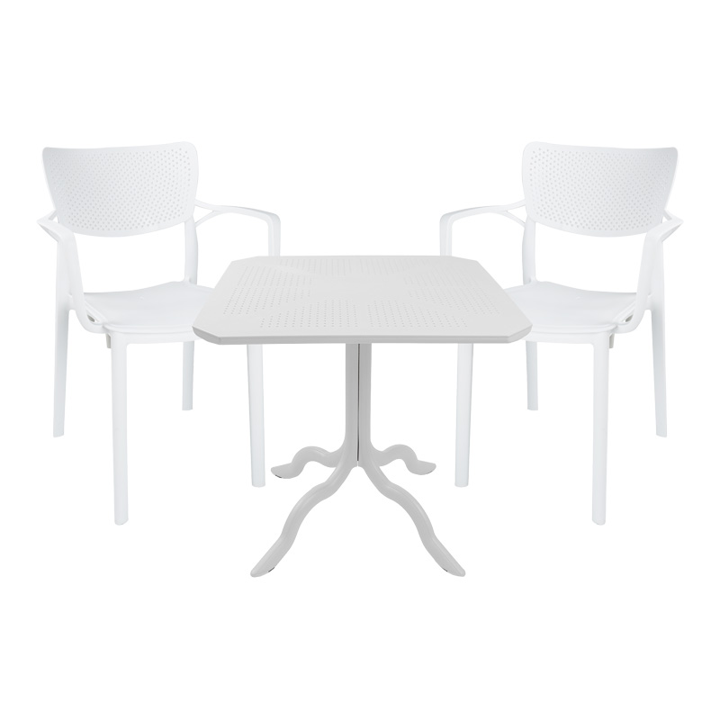 Τραπεζαρία Icon-Fontline pakoworld σετ 3τεμ PP σε λευκή απόχρωση-253-000108 Τραπεζαρία Icon-Fontline pakoworld σετ 3τεμ PP σε λευκή απόχρωση-253-000108