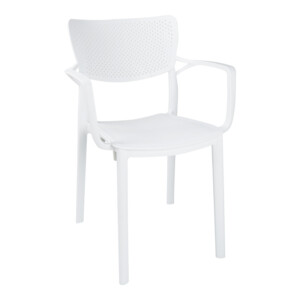 Τραπεζαρία Icon-Fontline pakoworld σετ 5τεμ PP σε λευκή απόχρωση-253-000109