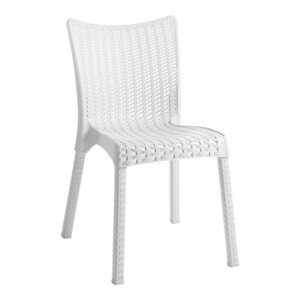 Τραπεζαρία Icon-Confident pakoworld σετ 3τεμ PP σε λευκή απόχρωση-253-000110