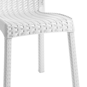 Τραπεζαρία Icon-Confident pakoworld σετ 3τεμ PP σε λευκή απόχρωση-253-000110