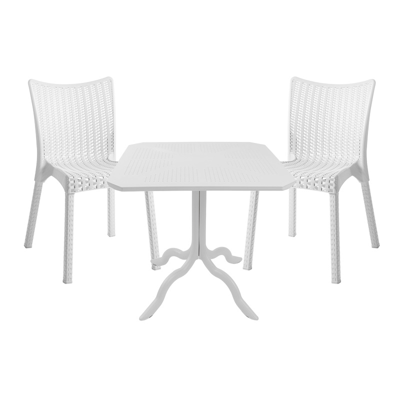 Τραπεζαρία Icon-Confident pakoworld σετ 3τεμ PP σε λευκή απόχρωση-253-000110 Τραπεζαρία Icon-Confident pakoworld σετ 3τεμ PP σε λευκή απόχρωση-253-000110