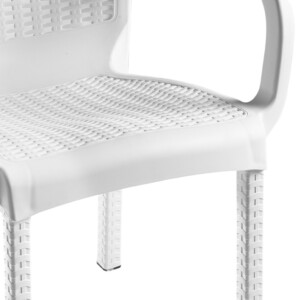 Τραπεζαρία Icon-Festive pakoworld σετ 3τεμ PP σε λευκή απόχρωση-253-000112