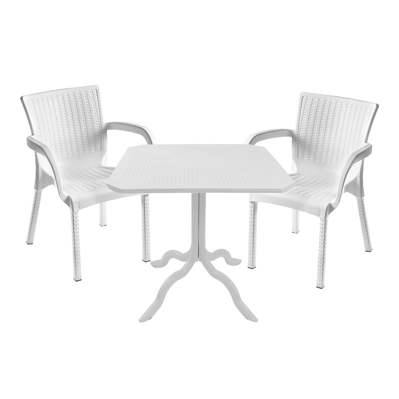 Τραπεζαρία Icon-Festive pakoworld σετ 3τεμ PP σε λευκή απόχρωση-253-000112 Τραπεζαρία Icon-Festive pakoworld σετ 3τεμ PP σε λευκή απόχρωση-253-000112