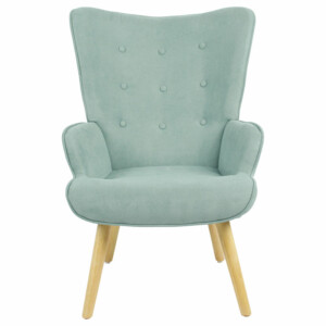 Πολυθρόνα Fluffy pakoworld βεραμάν ύφασμα-φυσικό 75x69x96εκ-255-000001