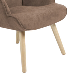 Πολυθρόνα Fluffy pakoworld ύφασμα καφέ-φυσικό 75x69x96εκ-255-000002