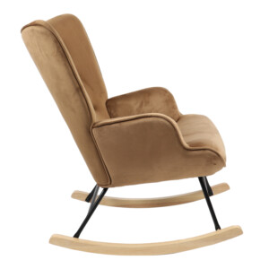 Κουνιστή πολυθρόνα Georgia pakoworld βελούδο ταμπά-φυσικό 75x71x95εκ-255-000027