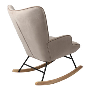 Κουνιστή πολυθρόνα Georgia pakoworld βελούδο μπεζ-φυσικό 75x71x95εκ-255-000028