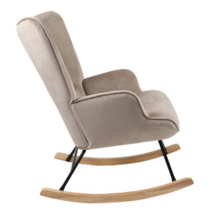 Κουνιστή πολυθρόνα Georgia pakoworld βελούδο μπεζ-φυσικό 75x71x95εκ-255-000028