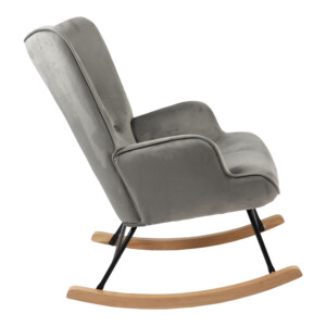 Κουνιστή πολυθρόνα Georgia pakoworld βελούδο γκρι-φυσικό 75x71x95εκ-255-000029