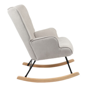 Κουνιστή πολυθρόνα Georgia pakoworld ύφασμα ανοιχτό γκρι-φυσικό 75x71x95εκ-255-000030