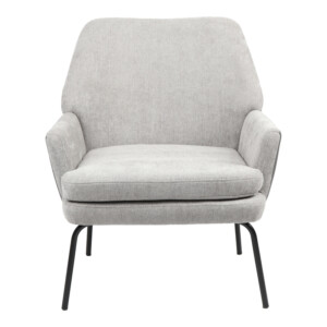 Πολυθρόνα Kieran pakoworld ύφασμα γκρι- πόδι μαύρο 77x69x82.5εκ-255-000044