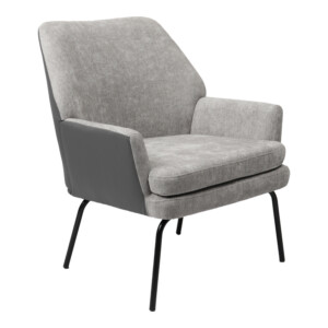 Πολυθρόνα Kieran pakoworld ύφασμα γκρι- πόδι μαύρο 77x69x82.5εκ-255-000044