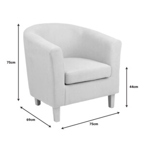 Πολυθρόνα Tronmo pakoworld κρεμ ύφασμα και πόδι rubberwood σε φυσική απόχρωση 75x69x75εκ-255-000054