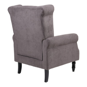 Πολυθρόνα Piore pakoworld ανθρακί ύφασμα και πόδι rubberwood σε μαύρη απόχρωση 77x80x106εκ-255-000070