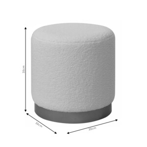 Σκαμπό Dash pakoworld μπουκλέ κρεμ-χρυσό Φ35x35εκ-257-000007