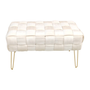 Σκαμπό Wenzo pakoworld μπεζ βελούδο 82x43x46εκ-257-000032