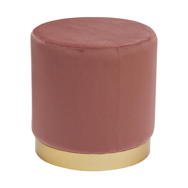 Σκαμπό Dash pakoworld βελούδο σάπιο μήλο-χρυσό Φ35x35εκ-257-000033