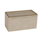 Σκαμπό-μπαούλο Koper pakoworld βελούδο σε μπεζ απόχρωση 76x38x38εκ-257-000037