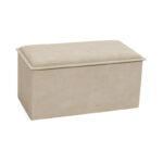 Σκαμπό-μπαούλο Koper pakoworld βελούδο σε μπεζ απόχρωση 76x38x38εκ-257-000037