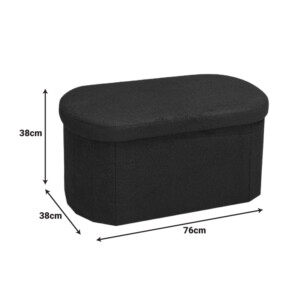 Σκαμπό-μπαούλο Otto pakoworld ύφασμα μπουκλέ σε ανθρακί απόχρωση 76x38x38εκ-257-000038