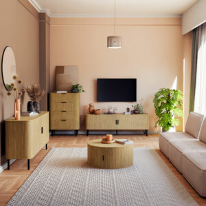 Συρταριέρα Scandi pakoworld με 4 συρτάρια φυσικό 79x46x115εκ-260-000011