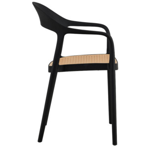 Πολυθρόνα Ember στοιβαζόμενη pakoworld με UV protection PP μπεζ-μαύρο 52.5x56.5x81εκ.-262-000006