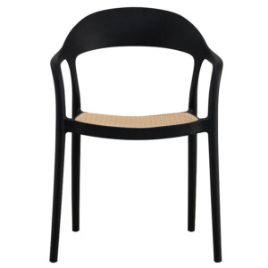 Πολυθρόνα Ember στοιβαζόμενη pakoworld με UV protection PP μπεζ-μαύρο 52.5x56.5x81εκ.-262-000006