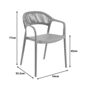 Πολυθρόνα Ankara pakoworld στοιβαζόμενη pp-pe rattan σε λευκή-φυσική απόχρωση 54x55.5x77εκ-262-000050