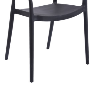 Πολυθρόνα Ankara pakoworld στοιβαζόμενη pp-pe rattan σε μαύρη-φυσική απόχρωση 54x55.5x77εκ-262-000051