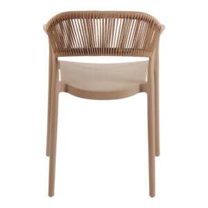 Πολυθρόνα Ankara pakoworld στοιβαζόμενη pp-pe rattan σε μόκα-φυσική απόχρωση 54x55.5x77εκ-262-000052