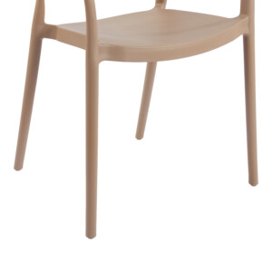 Πολυθρόνα Ankara pakoworld στοιβαζόμενη pp-pe rattan σε μόκα-φυσική απόχρωση 54x55.5x77εκ-262-000052