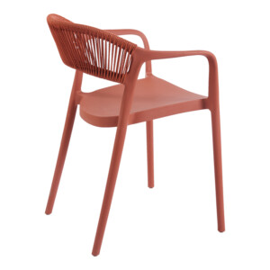 Πολυθρόνα Ankara pakoworld στοιβαζόμενη pp-pe rattan σε terracotta απόχρωση 54x55.5x77εκ-262-000054