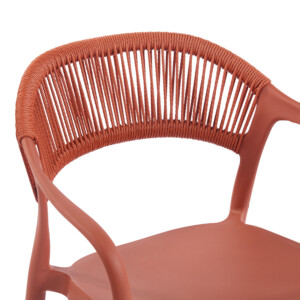 Πολυθρόνα Ankara pakoworld στοιβαζόμενη pp-pe rattan σε terracotta απόχρωση 54x55.5x77εκ-262-000054