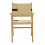 Πολυθρόνα Olivier pakoworld ξύλο οξιάς φυσικό μαύρο-έδρα φυσικό σχοινί 62x60x85εκ-263-000005