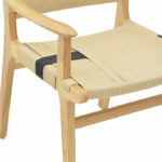 Πολυθρόνα Olivier pakoworld ξύλο οξιάς φυσικό μαύρο-έδρα φυσικό σχοινί 62x60x85εκ-263-000005