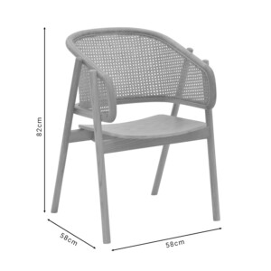 Πολυθρόνα Wenzy pakoworld φυσικό Rattan - μασίφ ξύλο toon 58x58x82εκ-263-000028