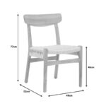 Καρέκλα Eaprine pakoworld φυσικό σχοινί-rubberwood 49x53x77εκ-263-000047