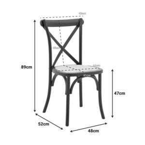 Καρέκλα Dylon pakoworld στοιβαζόμενη ξύλο οξιάς-rattan άβαφη 48x52x89εκ-263-000056