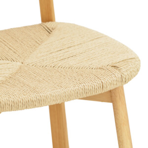 Καρέκλα Clareta pakoworld rubberwood-σχοινί σε φυσική απόχρωση 53x55x79εκ-263-000057