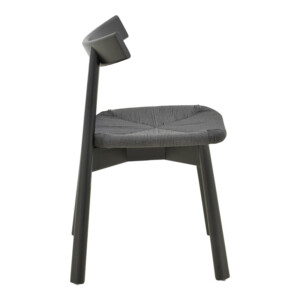 Καρέκλα Clareta pakoworld rubberwood-σχοινί σε μαύρη απόχρωση 53x55x79εκ-263-000058