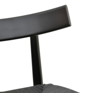 Καρέκλα Clareta pakoworld rubberwood-σχοινί σε μαύρη απόχρωση 53x55x79εκ-263-000058