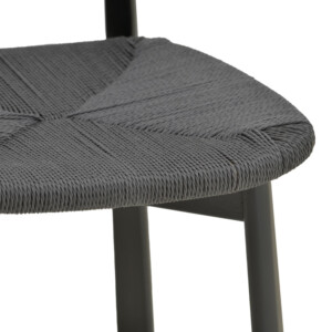 Καρέκλα Clareta pakoworld rubberwood-σχοινί σε μαύρη απόχρωση 53x55x79εκ-263-000058