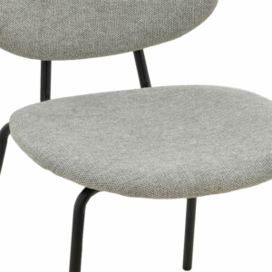 Καρέκλα Pietro pakoworld γκρι ύφασμα-πόδι μαύρο μέταλλο 50x53x83εκ-264-000007