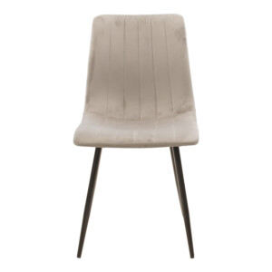 Καρέκλα Noor pakoworld γκρι βελούδο-πόδι μαύρο μέταλλο 44x55x86εκ-264-000014