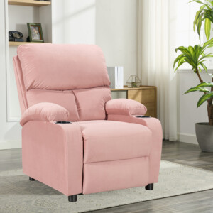 Πολυθρόνα relax με ποτηροθήκη Gartia pakoworld βελούδο σε απόχρωση σάπιο μήλο 79x94x102εκ-269-000015