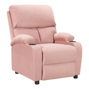 Πολυθρόνα relax με ποτηροθήκη Gartia pakoworld βελούδο σε απόχρωση σάπιο μήλο 79x94x102εκ-269-000015