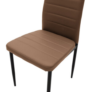 Καρέκλα Parker pakoworld PU cappuccino-μαύρο πόδι 42x48x98εκ-270-000003