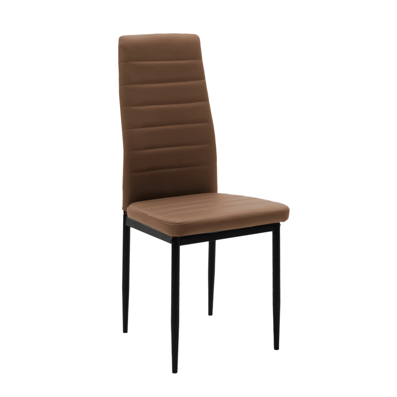 Καρέκλα Parker pakoworld PU cappuccino-μαύρο πόδι 42x48x98εκ-270-000003