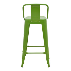 Σκαμπό μπαρ με πλάτη Utopia pakoworld μέταλλο σε πράσινη απόχρωση 42x42x97εκ-270-000031