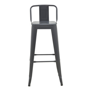 Σκαμπό μπαρ με πλάτη Utopia pakoworld μέταλλο σε ανθρακί απόχρωση 42x42x97εκ-270-000032